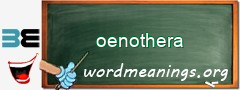 WordMeaning blackboard for oenothera
